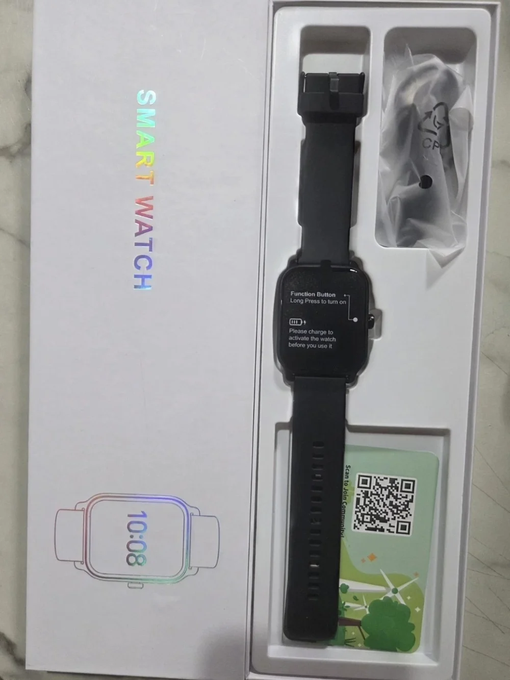 Black Smartwatch with Health Tracking and Call Alerts